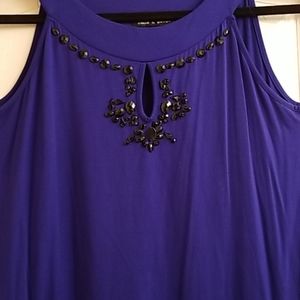 Beaded royal blue shirt